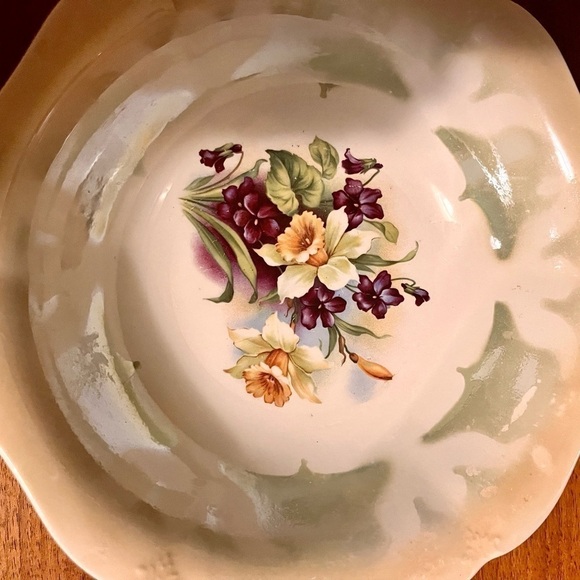 Three appliquéd Bunny placemats Lusterware serving bowl Daffodils Spring Easter - Picture 14 of 16